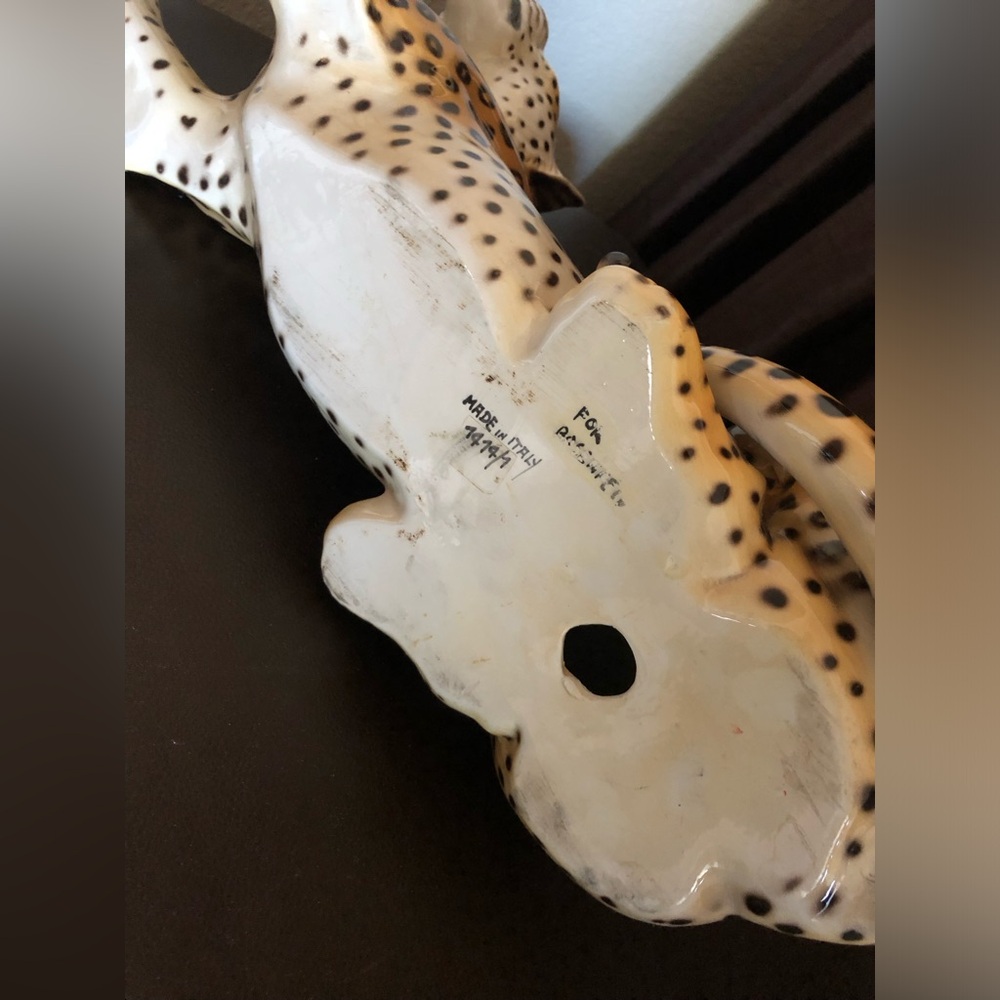 🐆 VTG ItALiAN lE0PArD CErAMiC StAtUe 🐆 - Picture 8 of 14